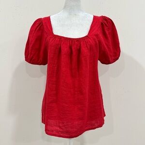 Bellambra Made In Italy Red 100% Linen Top Women’s Size M